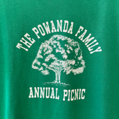 1980s The Powanda Family Picnic Green T Shirt