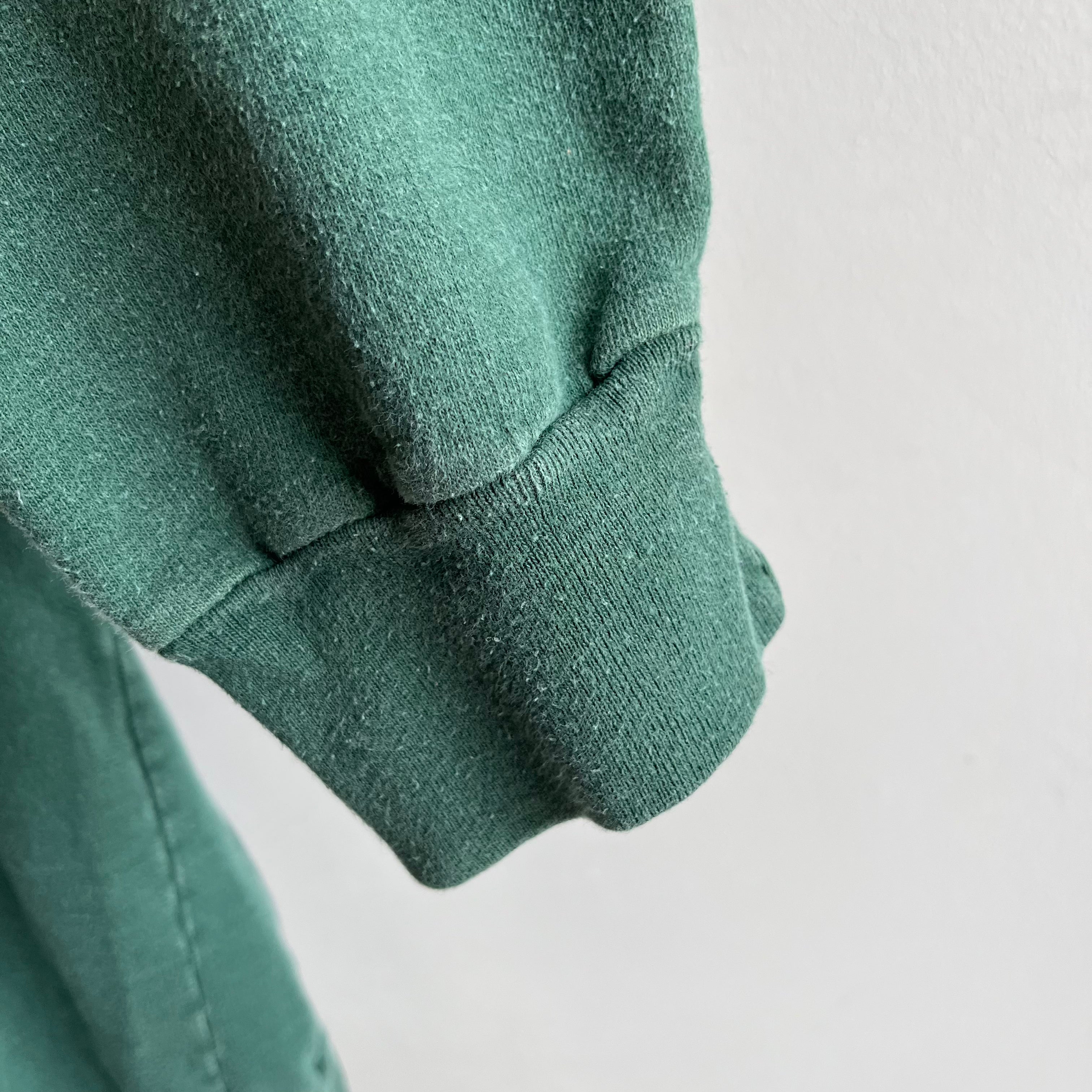 1990s 100% Cotton USA Made Relaxed Fit Dark Green Sweatshirt