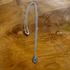 Sterling Silver Double Sided Virgin Mary Necklace