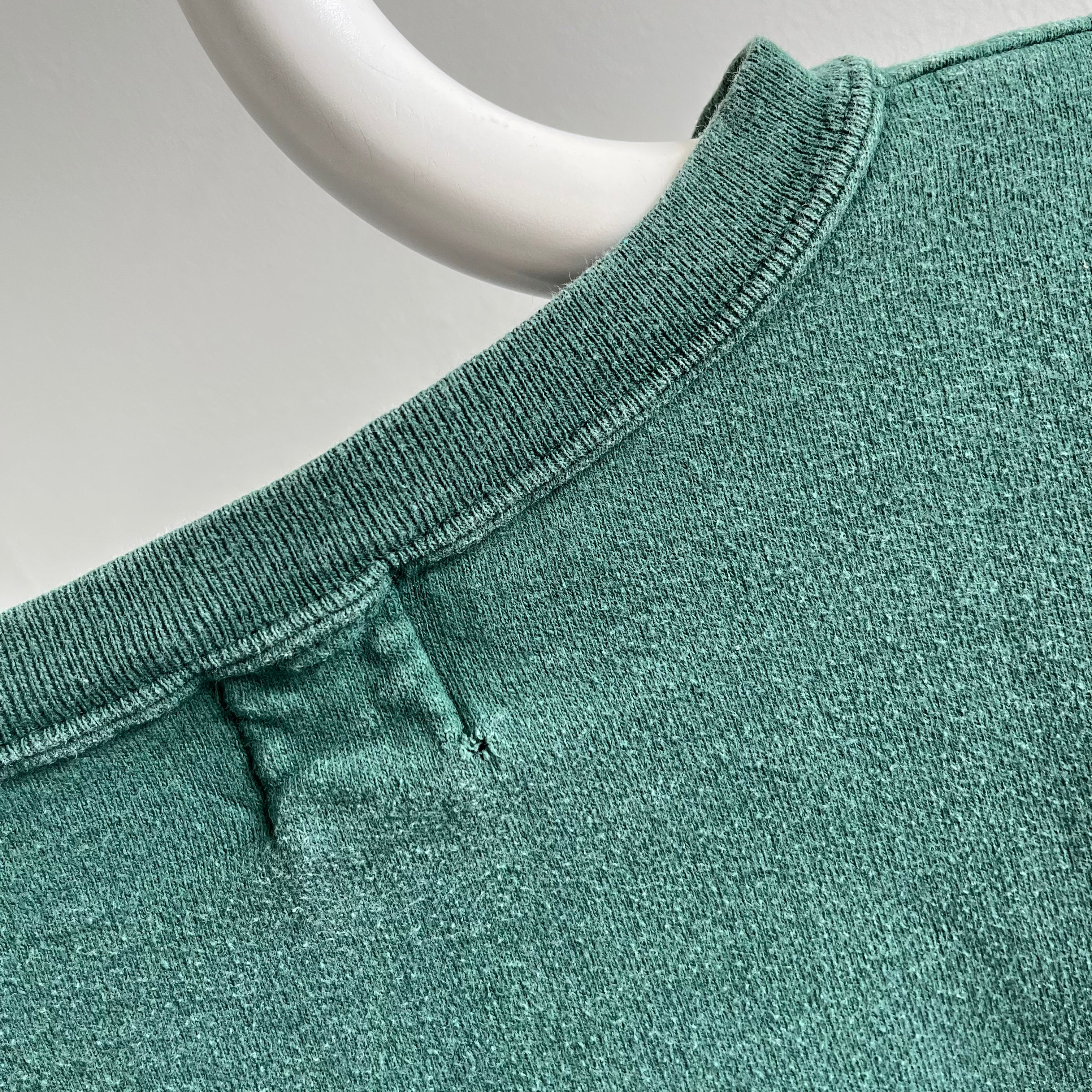 1990s 100% Cotton USA Made Relaxed Fit Dark Green Sweatshirt