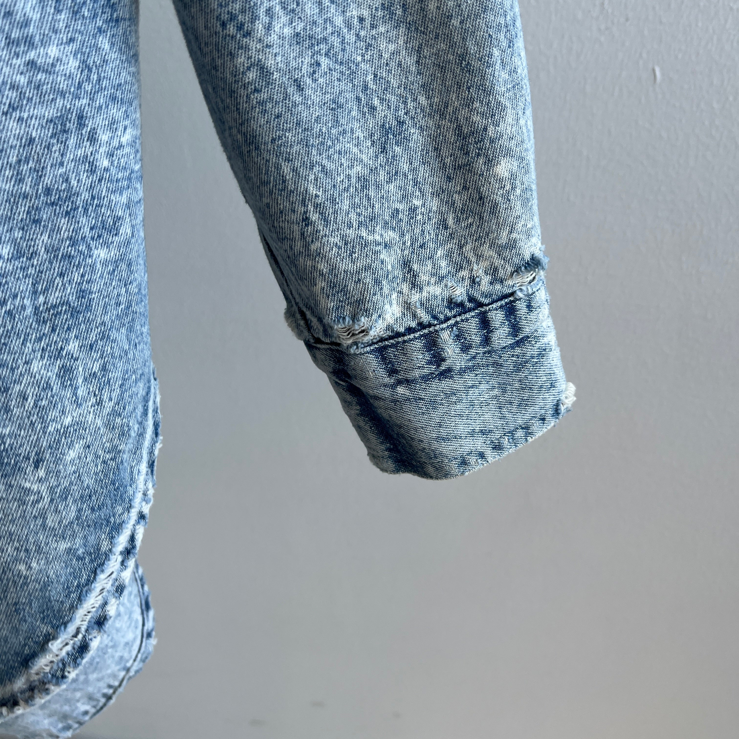 1980s Acid Wash Slouchy and Soft and Slouchy Denim Shirt