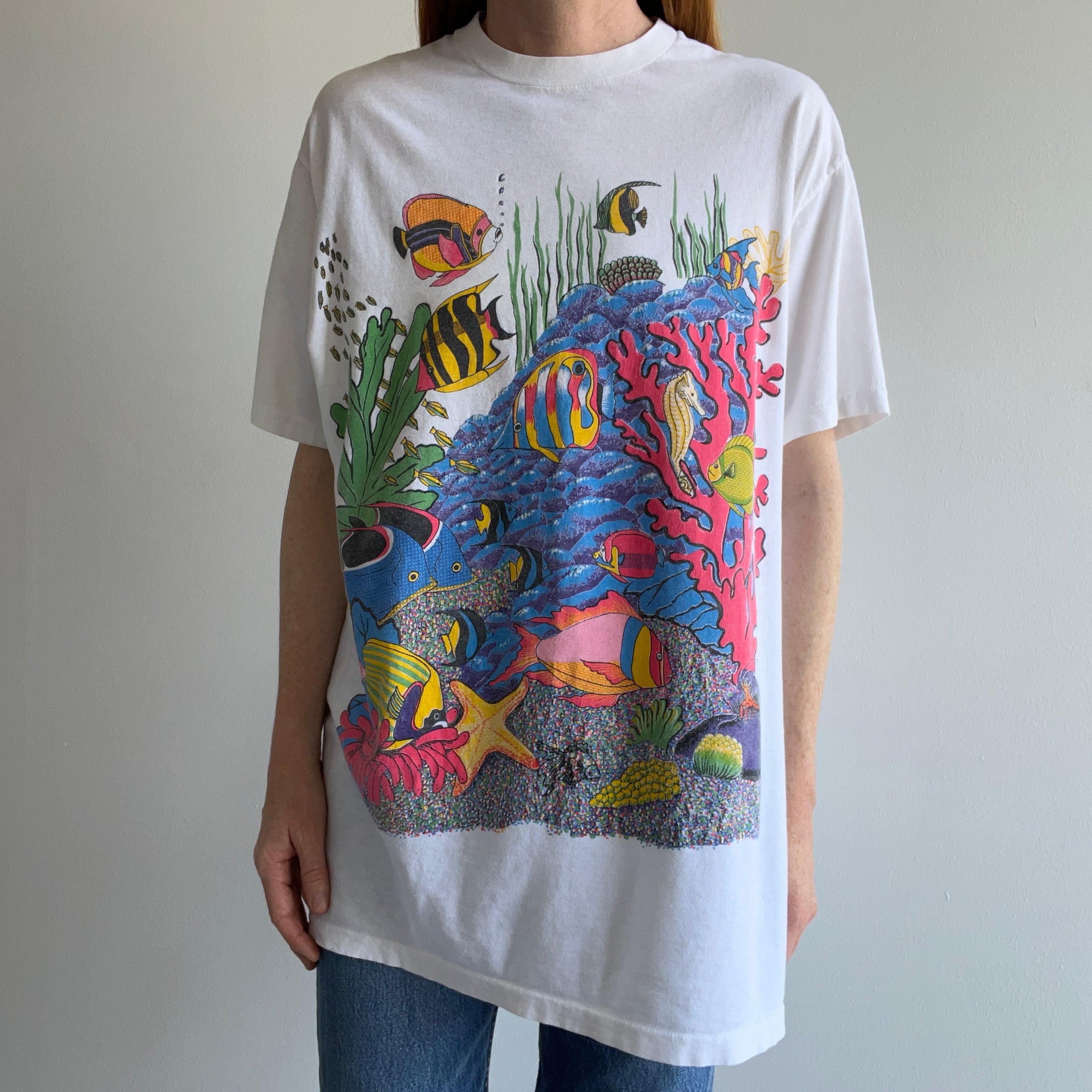 1980s Under The Sea Lovely Graphic T-Shirt (Longer)