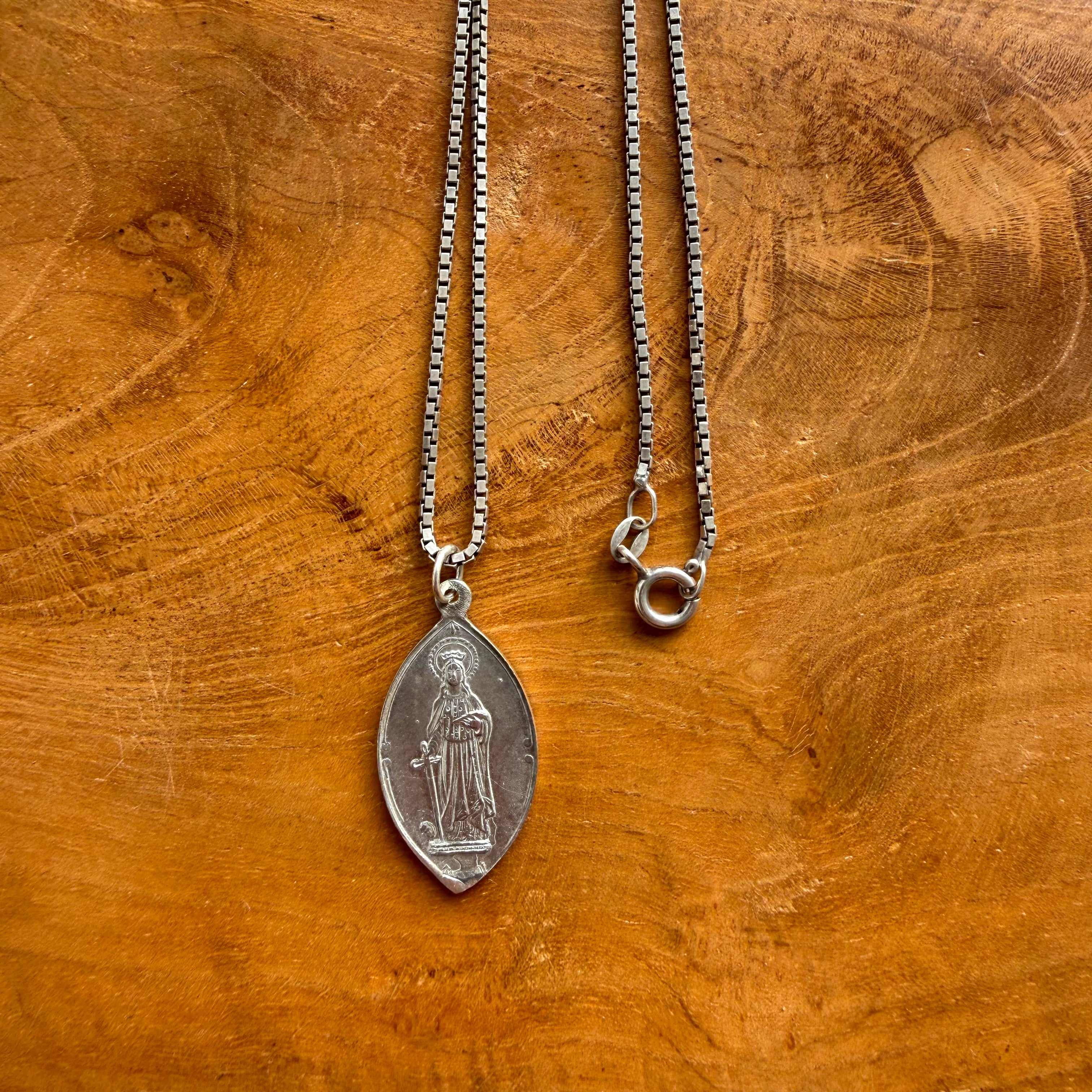 Sterling Silver Saint Dymphna Necklace