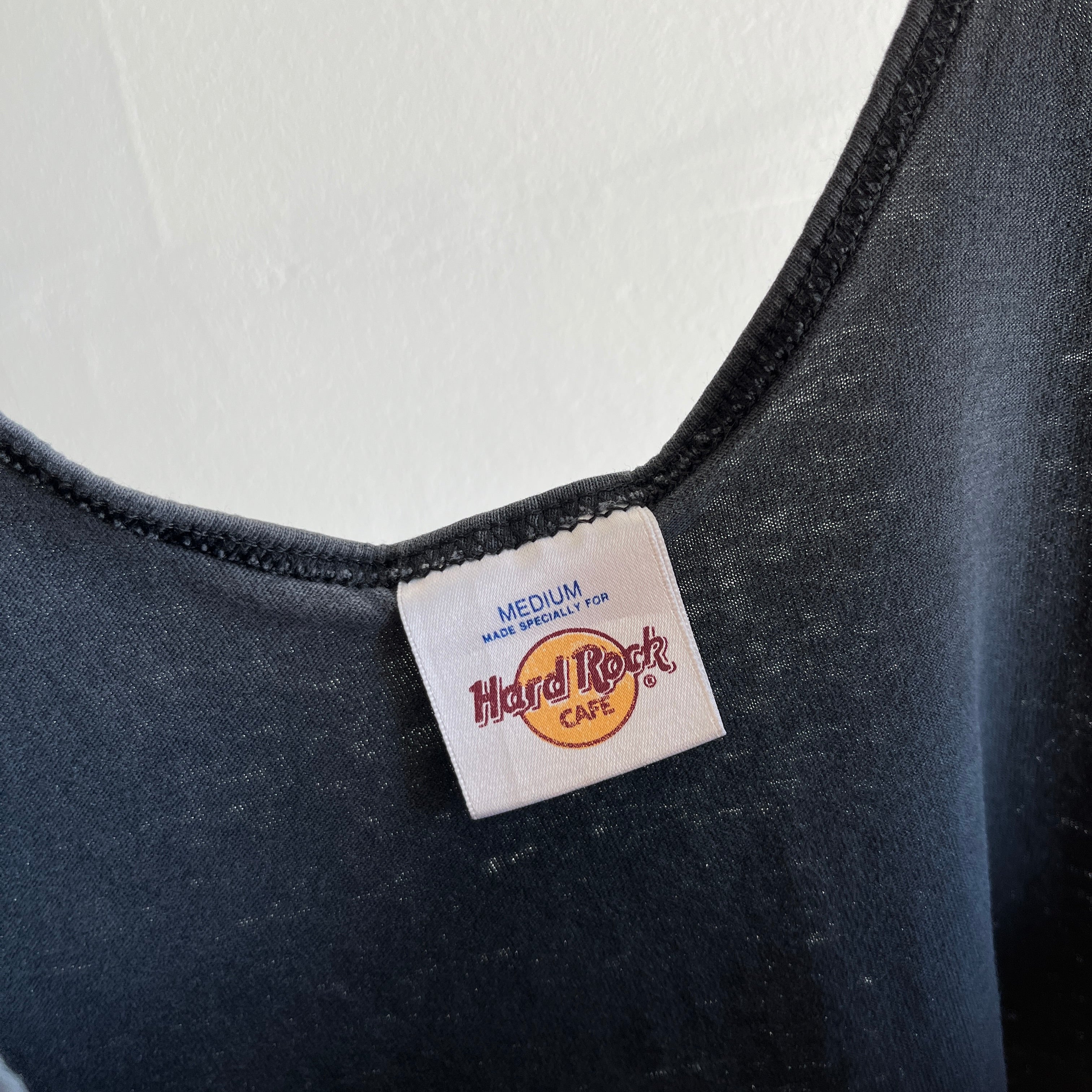 1980s Hard Rock Orlando Faded Cotton Tank Top With Paint Staining