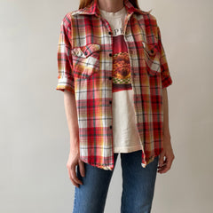 1970s Cut Sleeve Rad Flannel - Soft and Lightweight