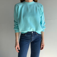 1970s/80s Wrangler Sweatshirt in Aqua Blue