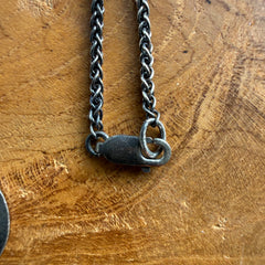 Sterling Silver Round Virgin Mary Necklace