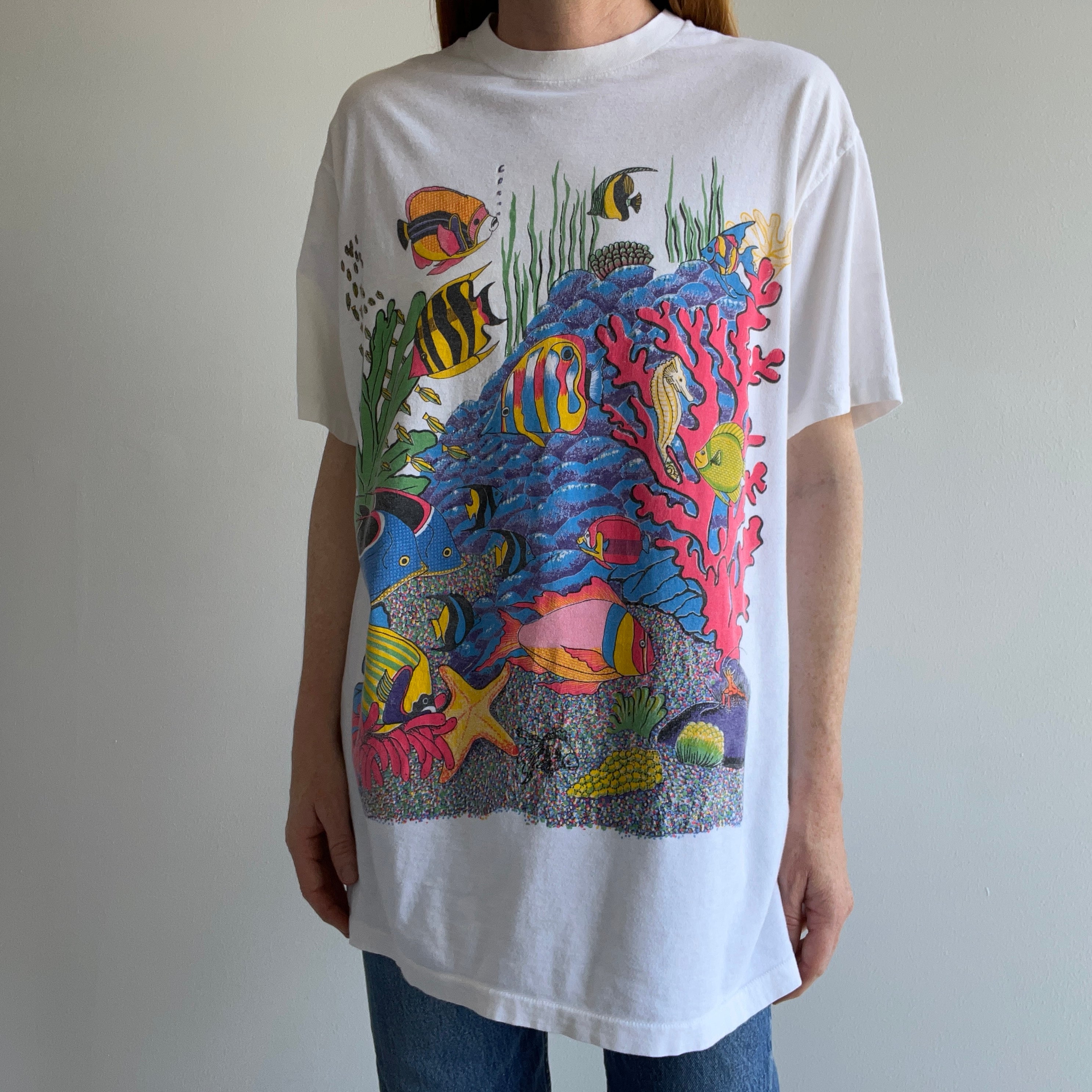 1980s Under The Sea Lovely Graphic T-Shirt (Longer)