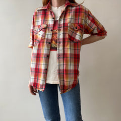 1970s Cut Sleeve Rad Flannel - Soft and Lightweight