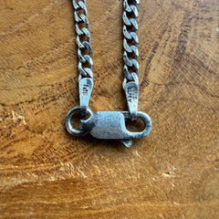 Sterling Silver Oxidized Round St. Christopher Necklace