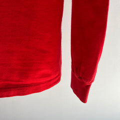1980s Blank Red Cotton Long Sleeve T-Shirt
