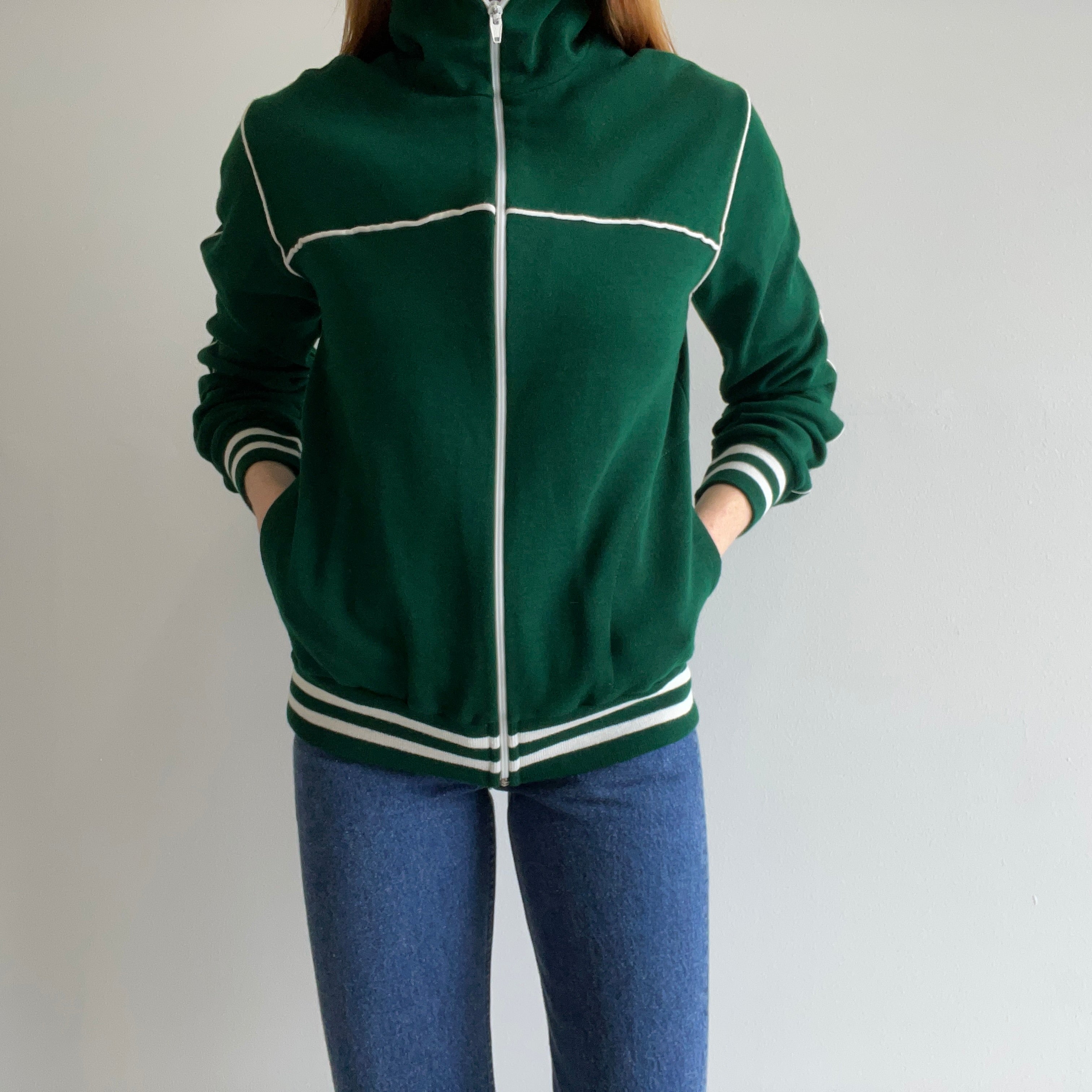 1970s Excellent Condition Hunter Green Tracksuit Zip Up - !!!!