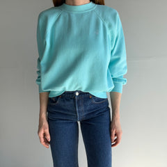 1970s/80s Wrangler Sweatshirt in Aqua Blue