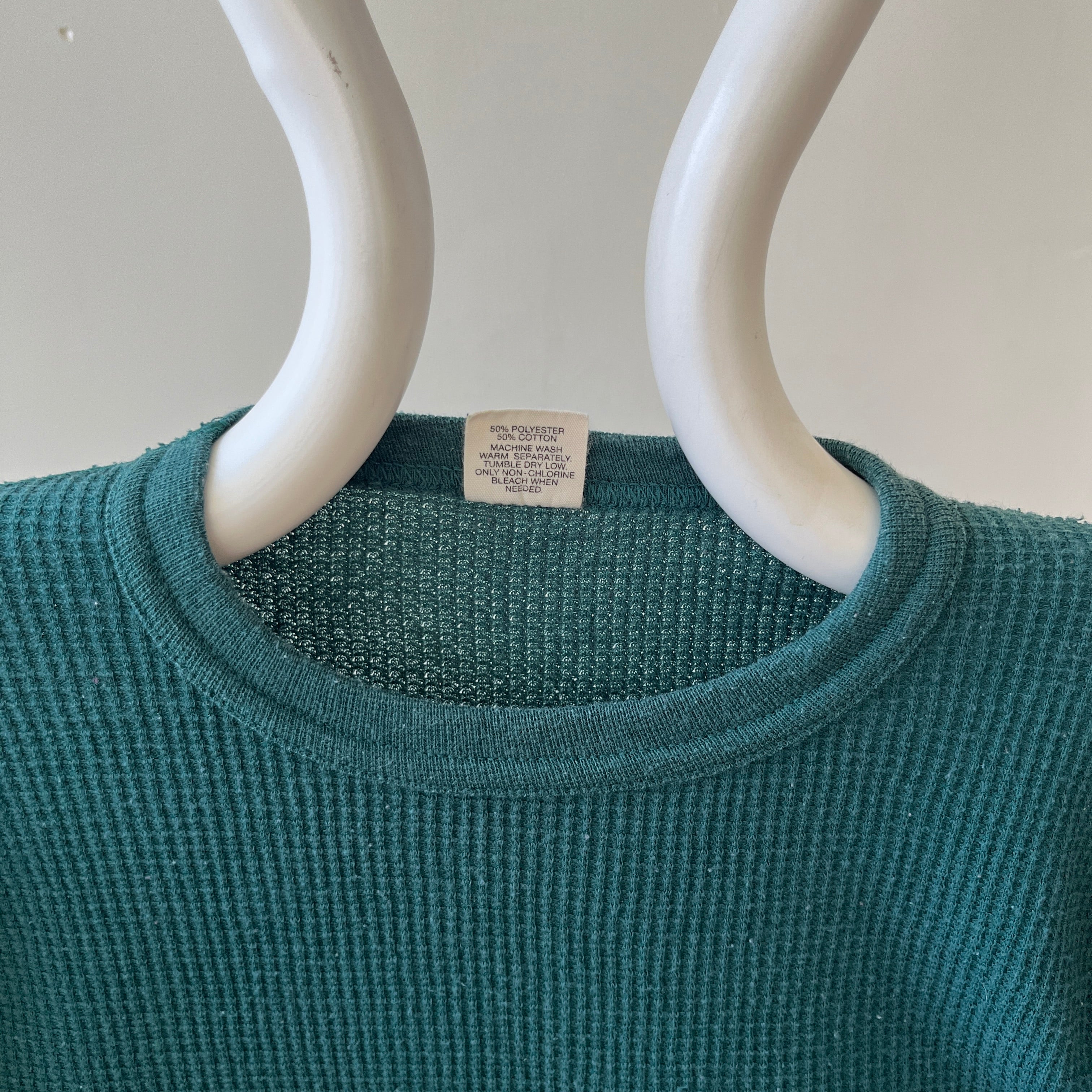 1990s Blank Forest Green Thermal Shirt