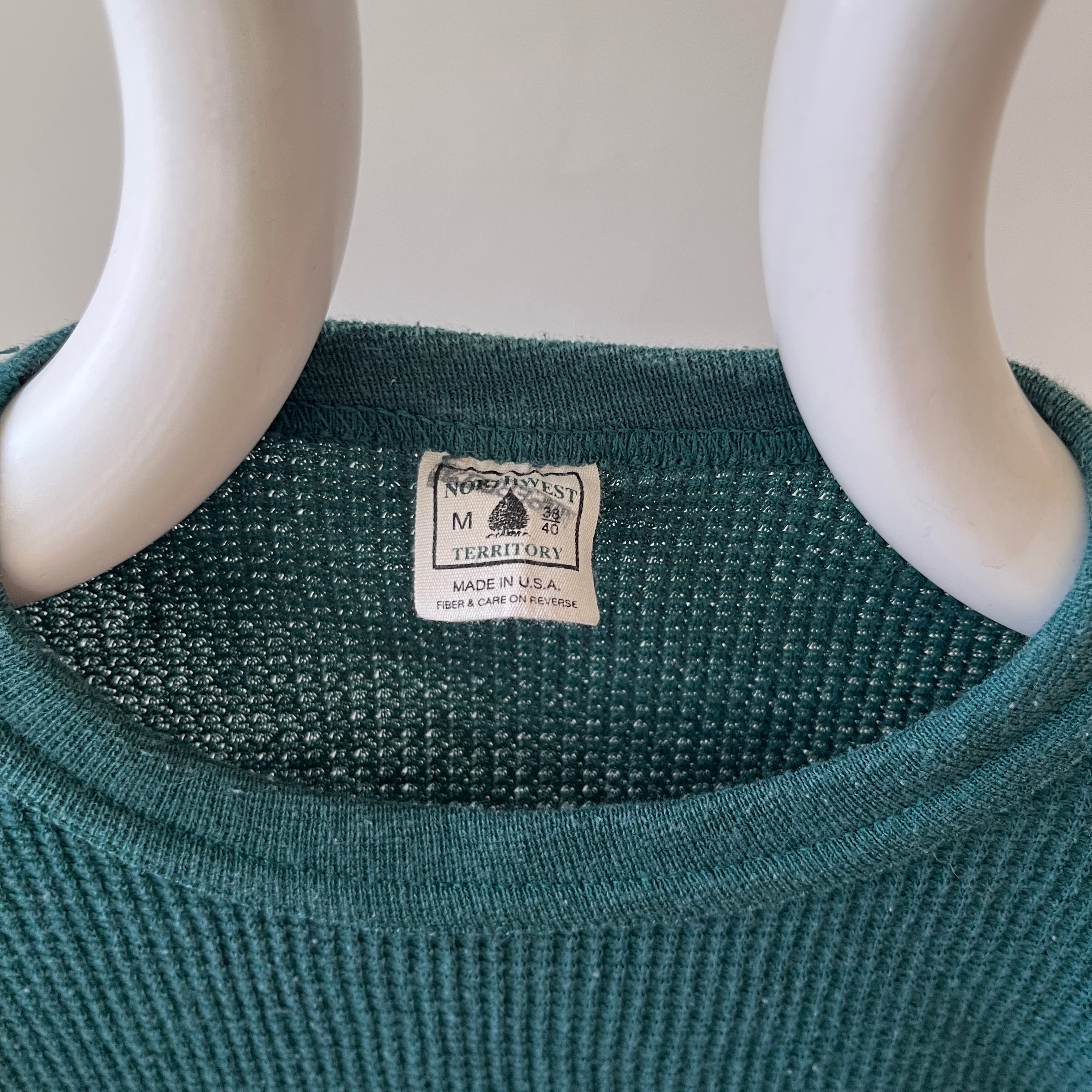 1990s Blank Forest Green Thermal Shirt
