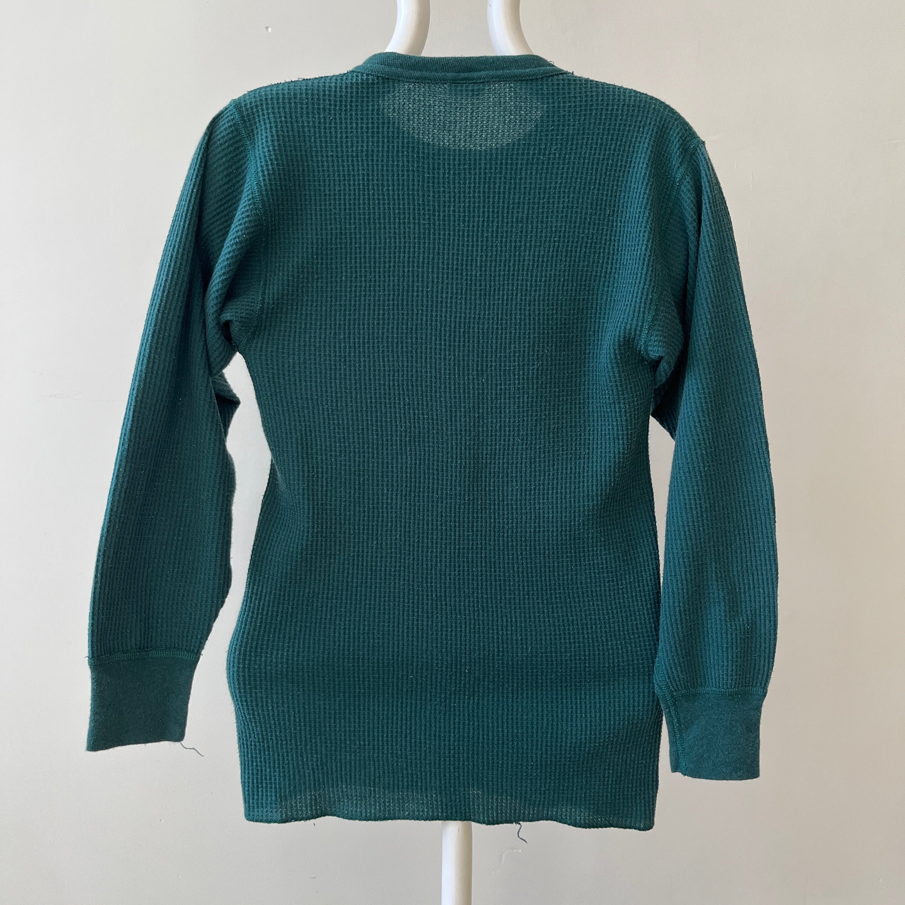 1990s Blank Forest Green Thermal Shirt