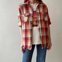 1970s Cut Sleeve Rad Flannel - Soft and Lightweight