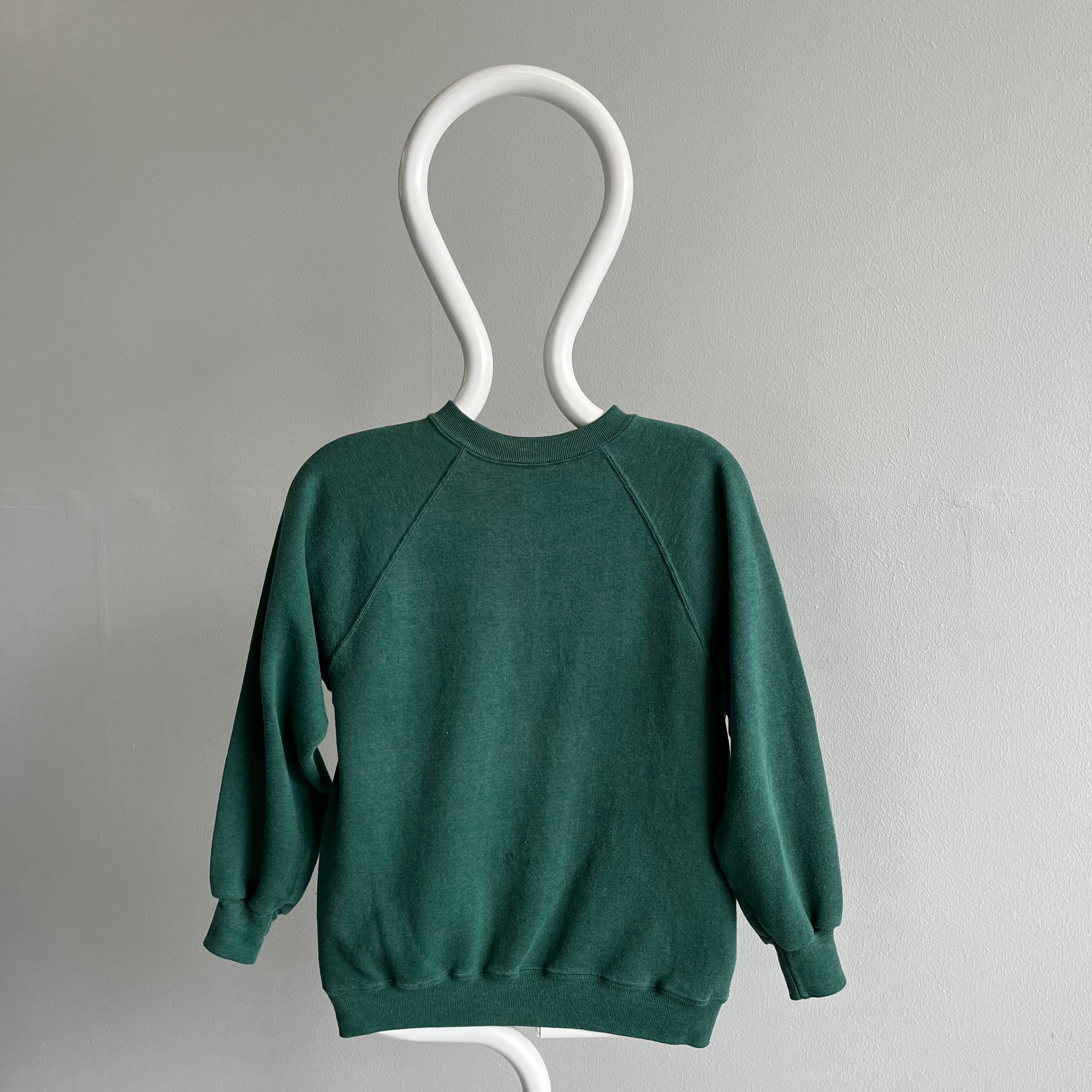 1970s Perfectly Faded Forest Green Raglan - SWOON