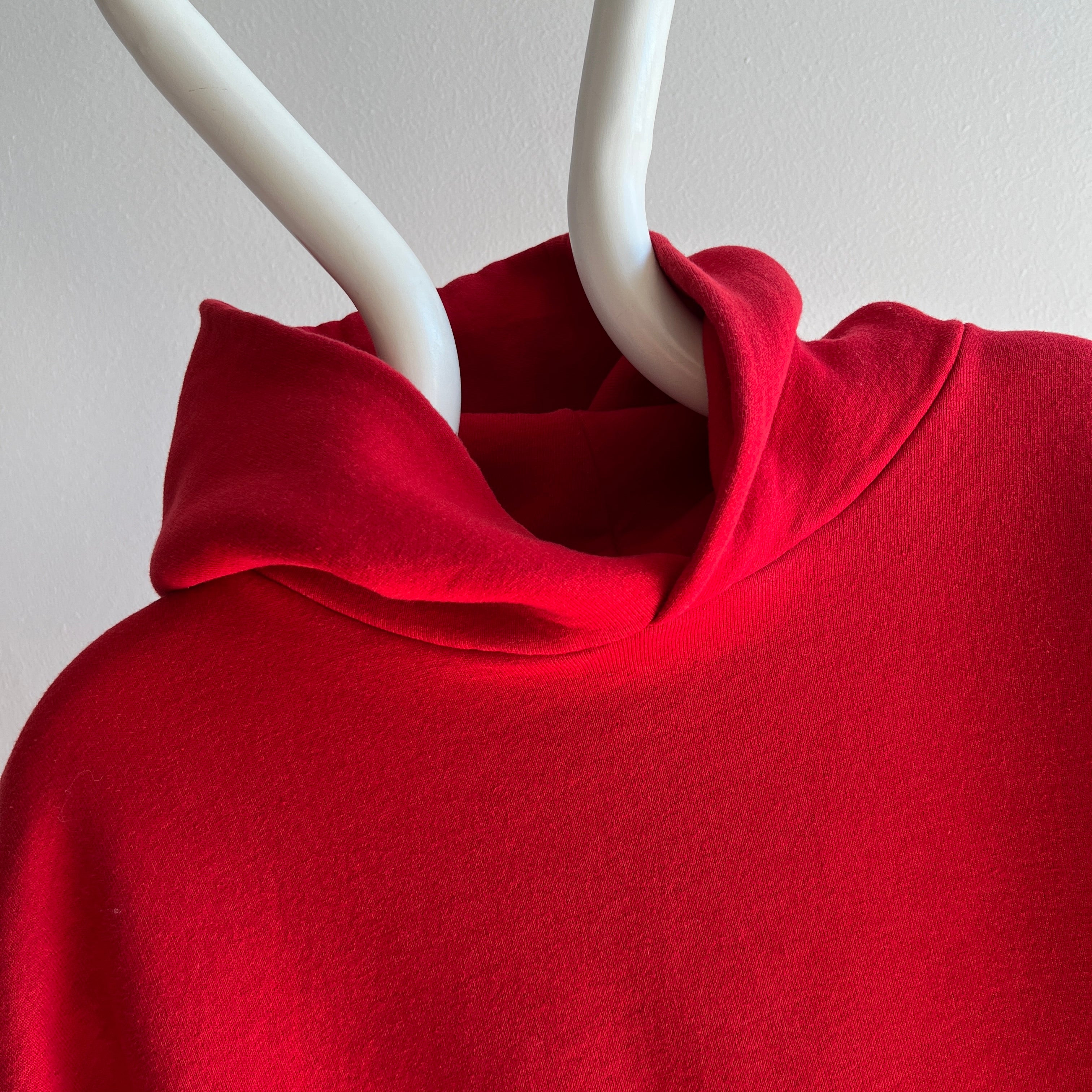 2000 Blank Red Medium Weight Pull Over Hoodie. by Russell