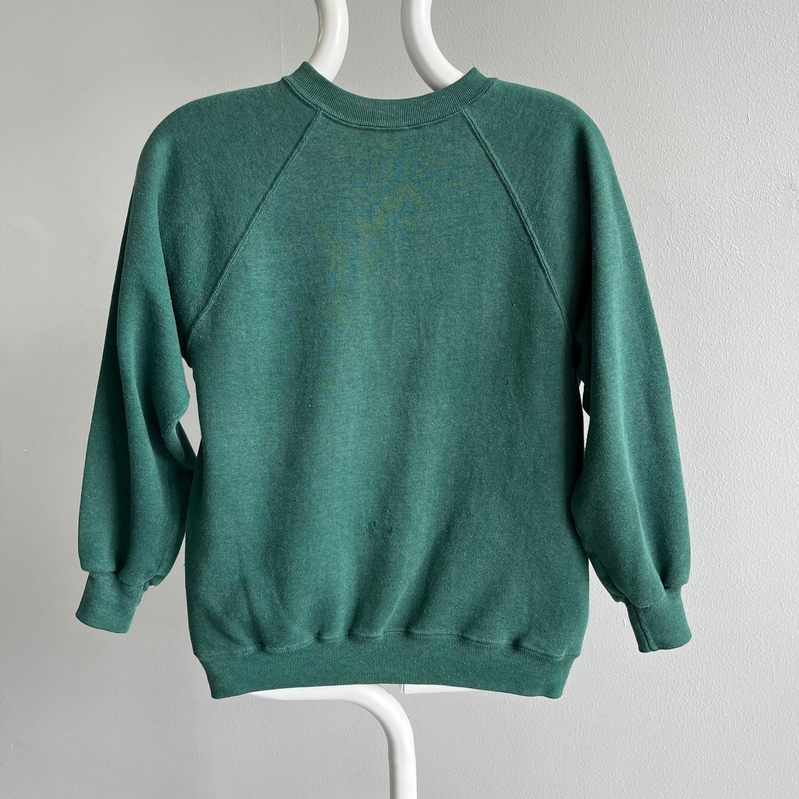 1970s Perfectly Faded Forest Green Raglan - SWOON