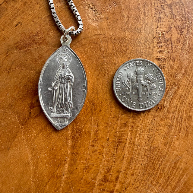 Sterling Silver Saint Dymphna Necklace