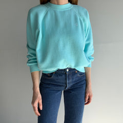 1970s/80s Wrangler Sweatshirt in Aqua Blue