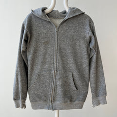 1970s Grey Zip Up Hoodie