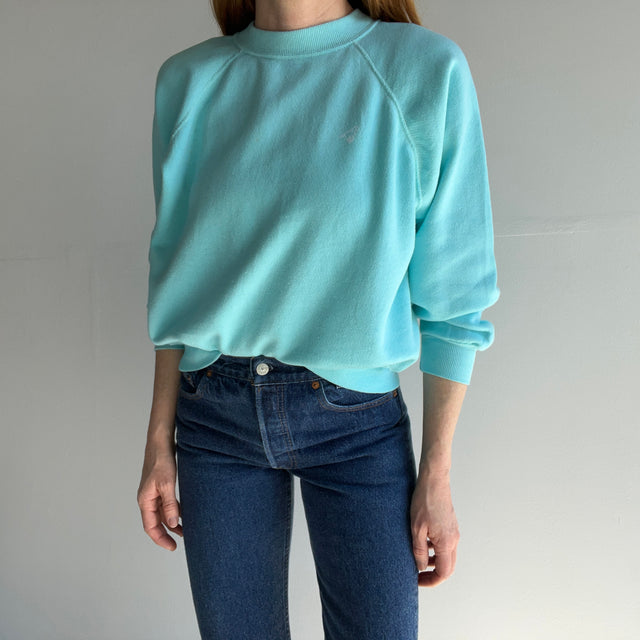 1970s/80s Wrangler Sweatshirt in Aqua Blue