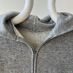 1970s Grey Zip Up Hoodie