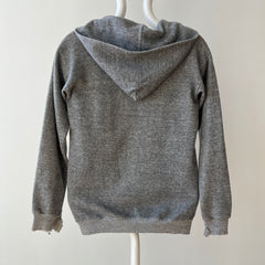 1970s Grey Zip Up Hoodie