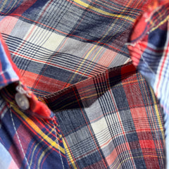 1980s Lightweight Plaid Cowboy Snap Shirt