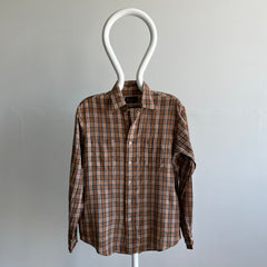 1980s Lightweight Plaid Button Up Shirt by JC Pennys