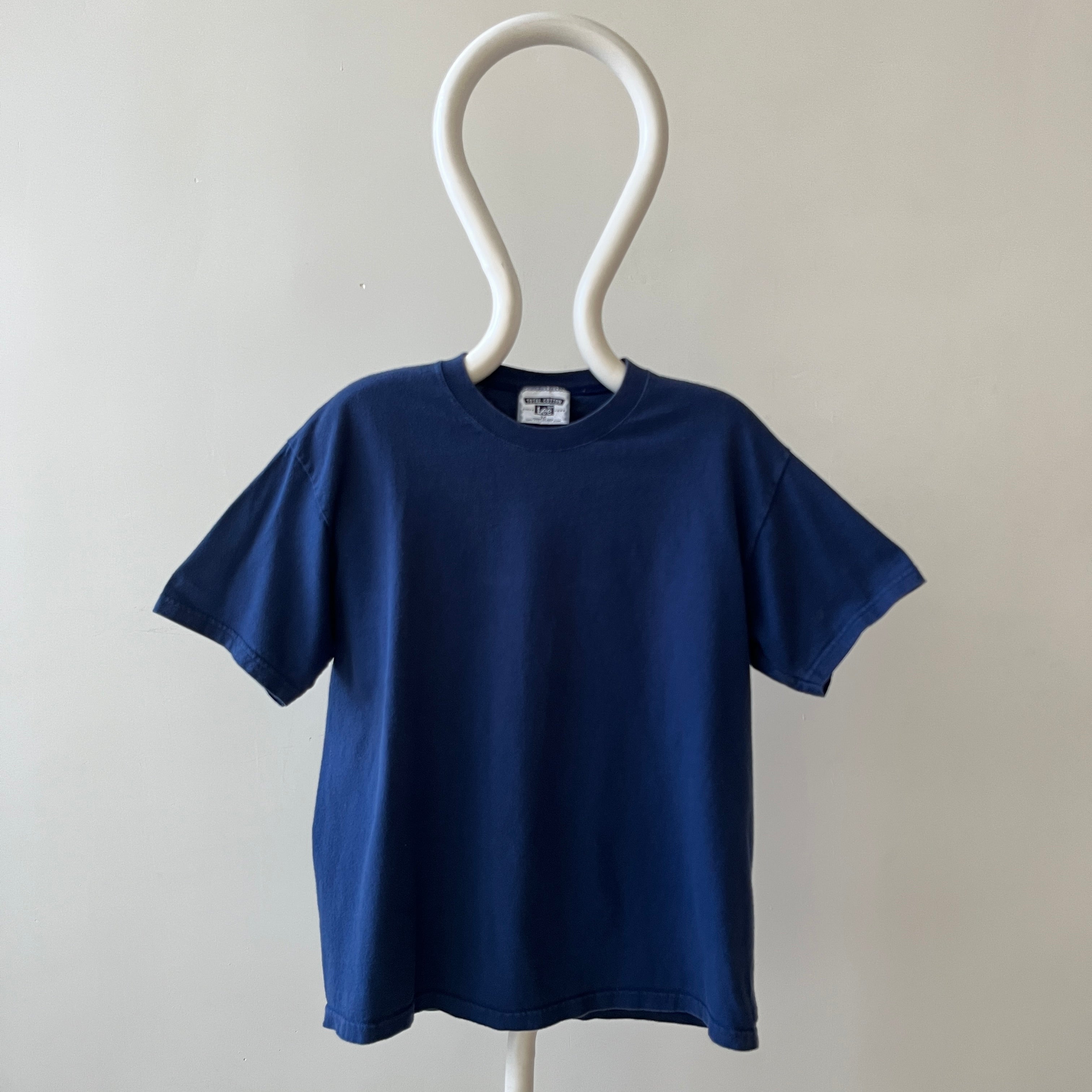 1990s Blank Navy Lee T Shirt