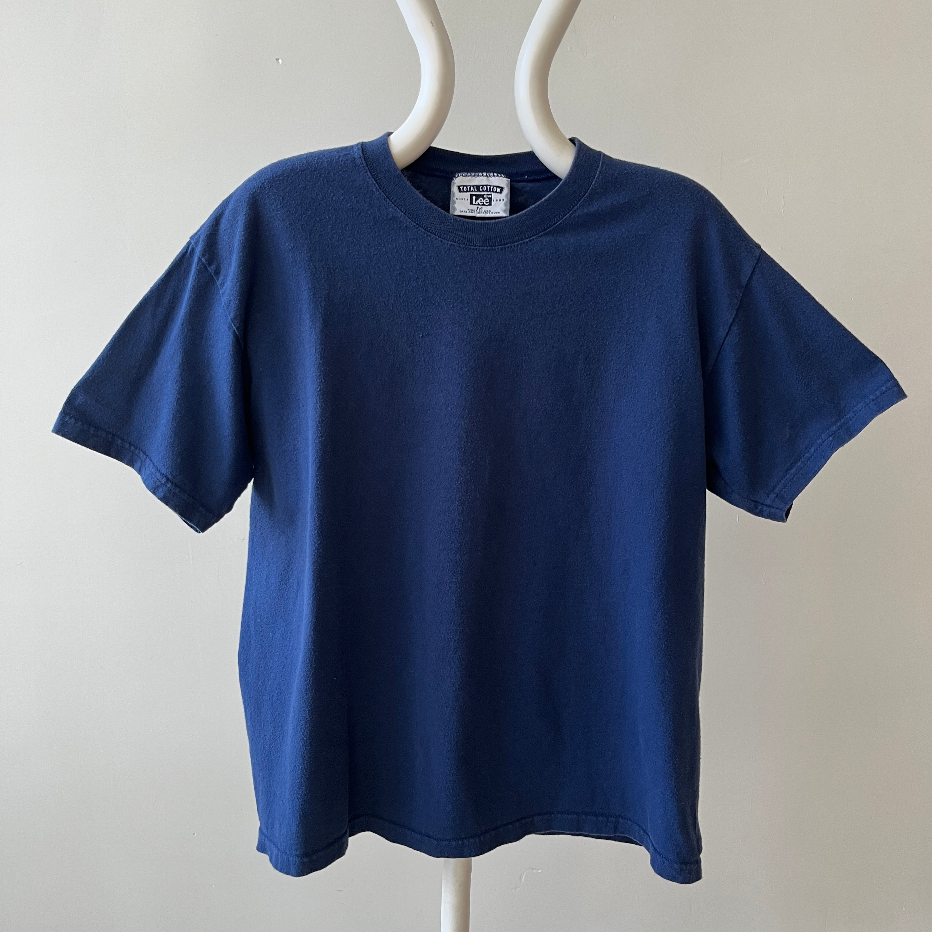 1990s Blank Navy Lee T Shirt