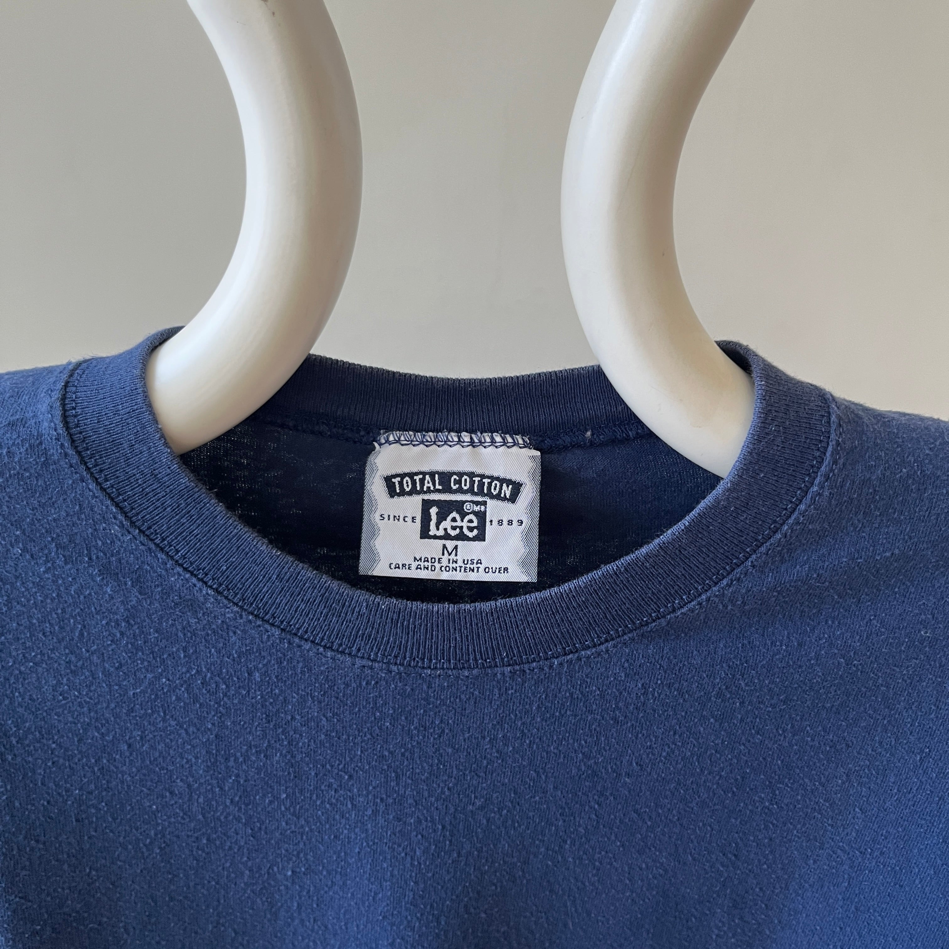 1990s Blank Navy Lee T Shirt