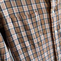 1980s Lightweight Plaid Button Up Shirt by JC Pennys