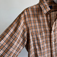 1980s Lightweight Plaid Button Up Shirt by JC Pennys