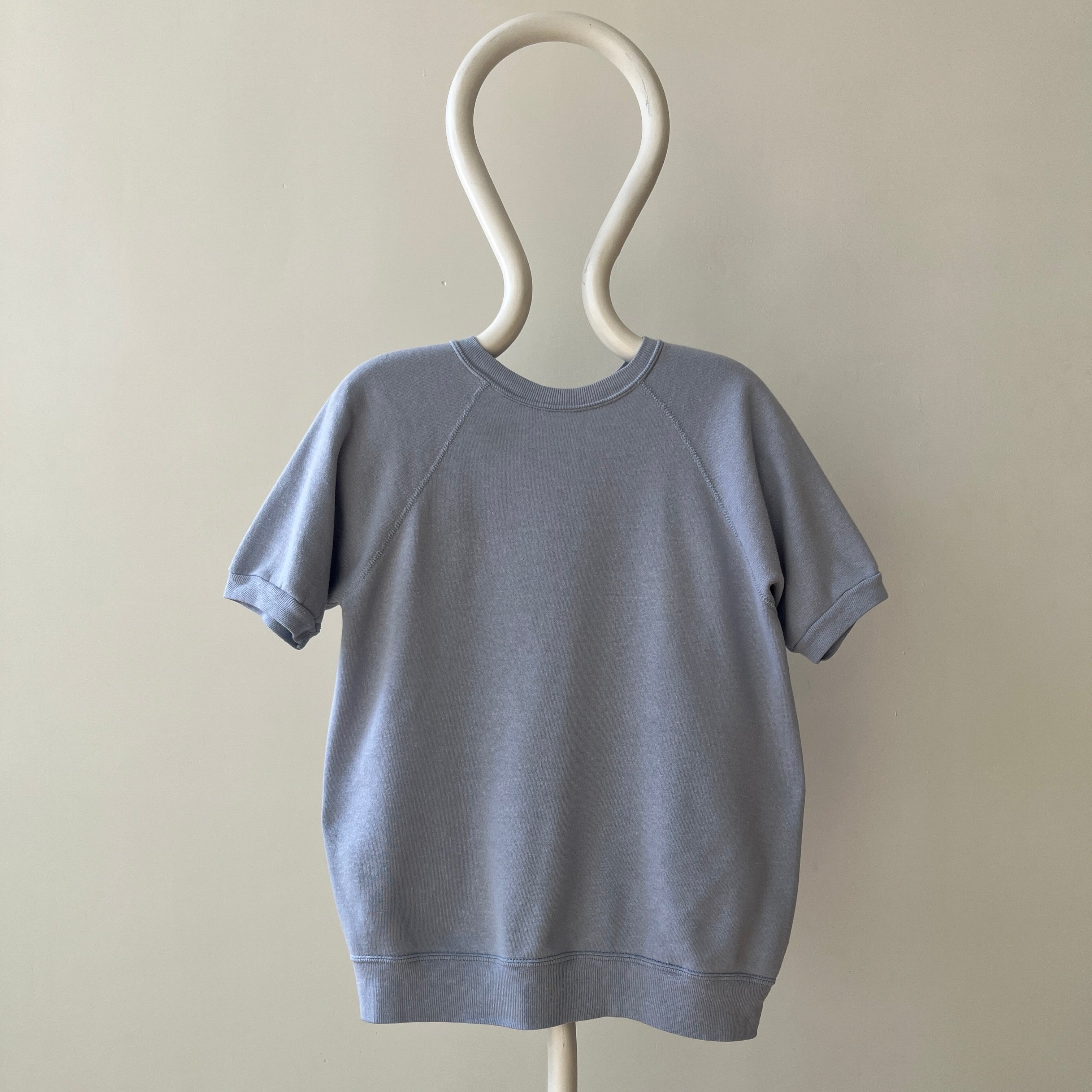 1980s Baby Blue Short Sleeve Sweatshirt