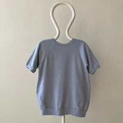 1980s Baby Blue Short Sleeve Sweatshirt