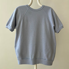1980s Baby Blue Short Sleeve Sweatshirt
