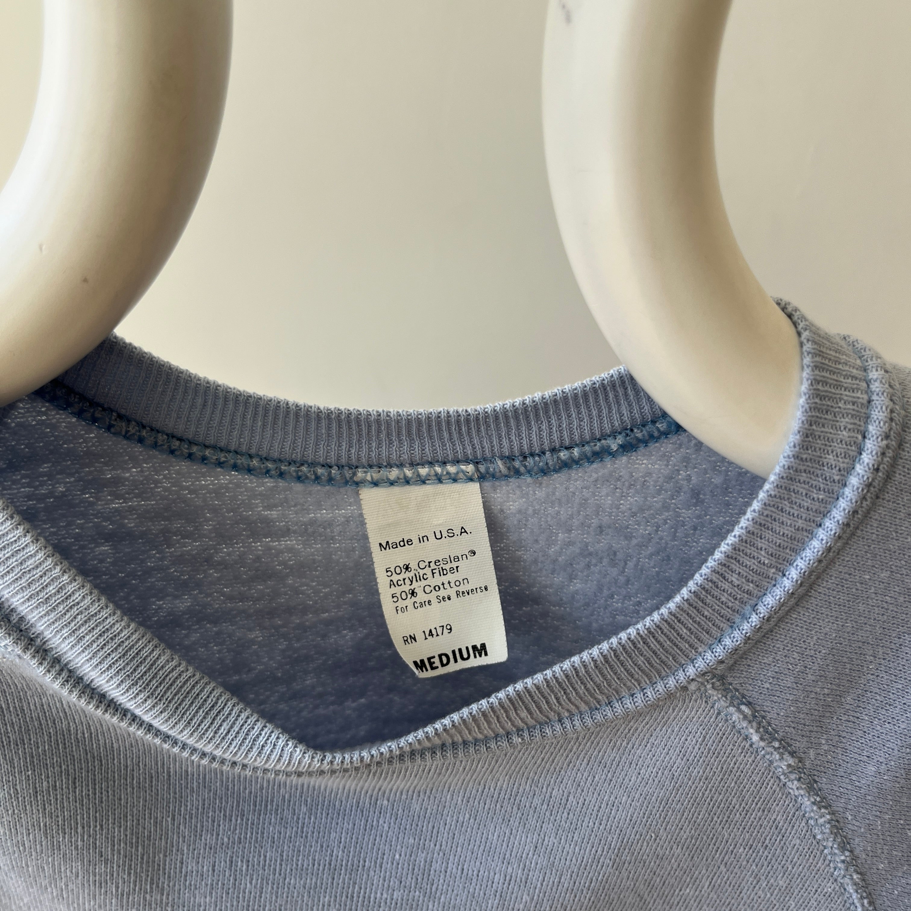 1980s Baby Blue Short Sleeve Sweatshirt