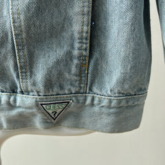 1980s Guess Denim Jean Jacket - Pleated Cuffs - What a Delight!