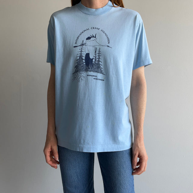 1980s International Crane Foundation Baraboo, Wisconsin T-Shirt