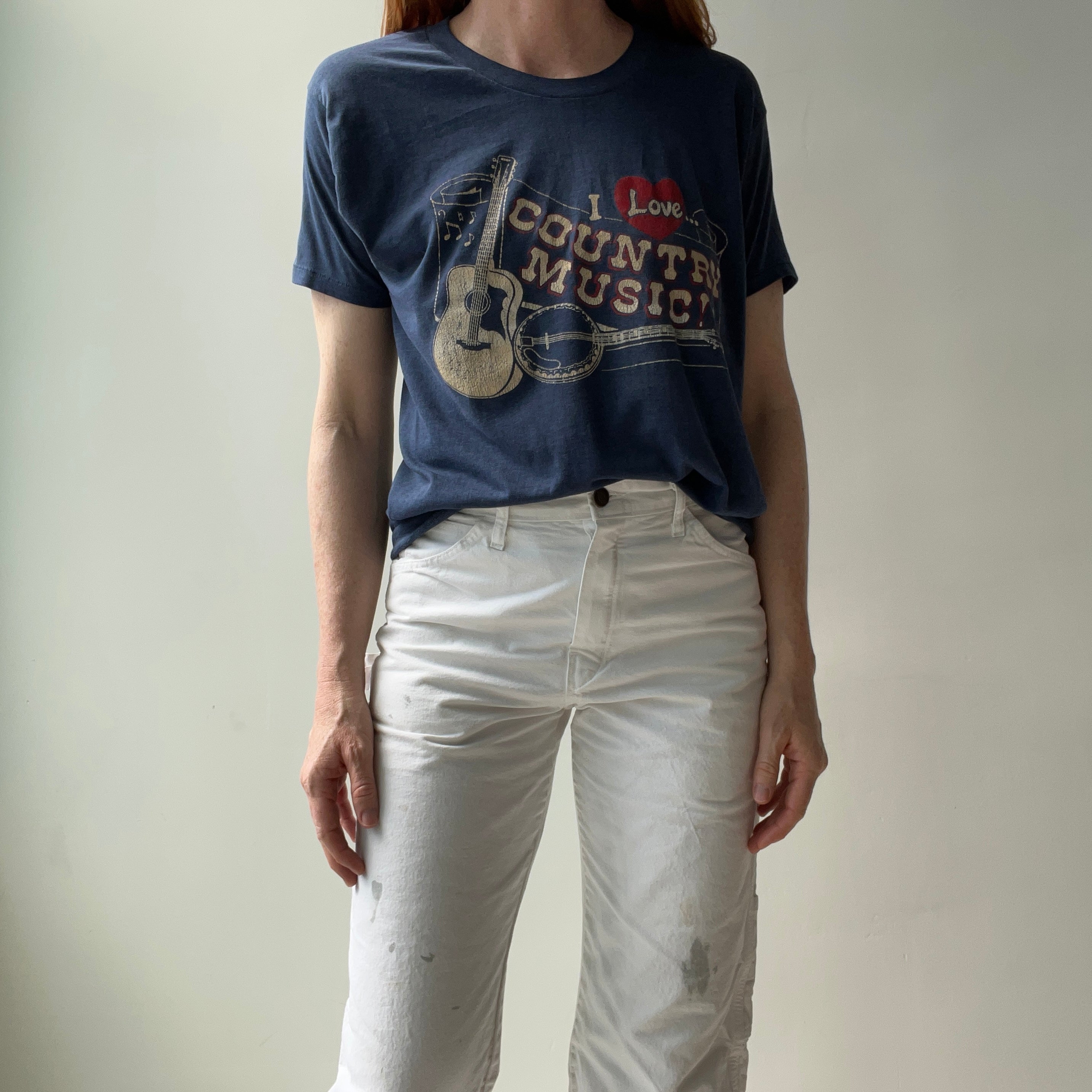 1980s I Love Country Music Thinned Out 50/50 T-Shirt