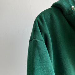 1970s Insulated Forest Green Hoodie with Contrast Stitching