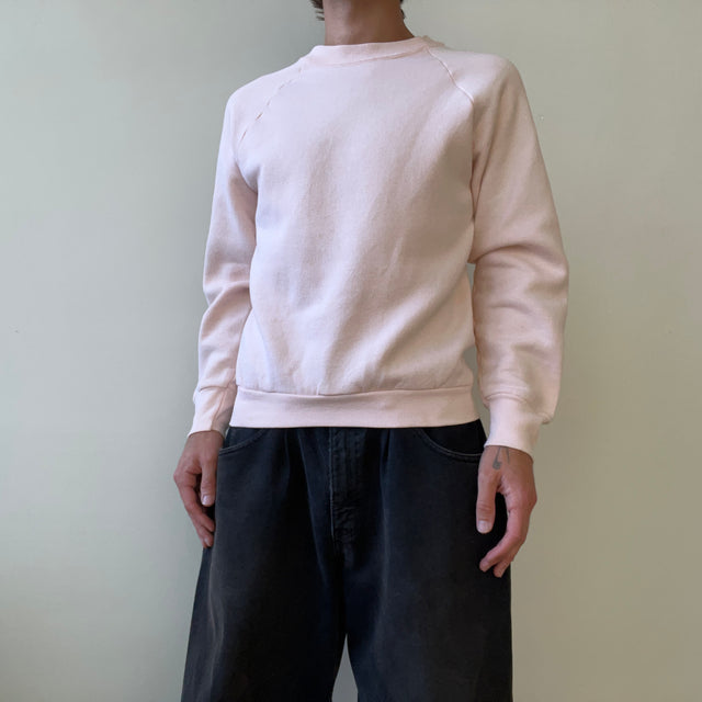 1990s Light Pink Blank Raglan Sweatshirt