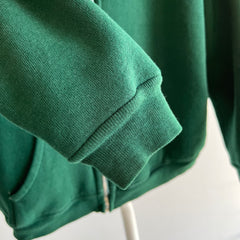 1970s Insulated Forest Green Hoodie with Contrast Stitching