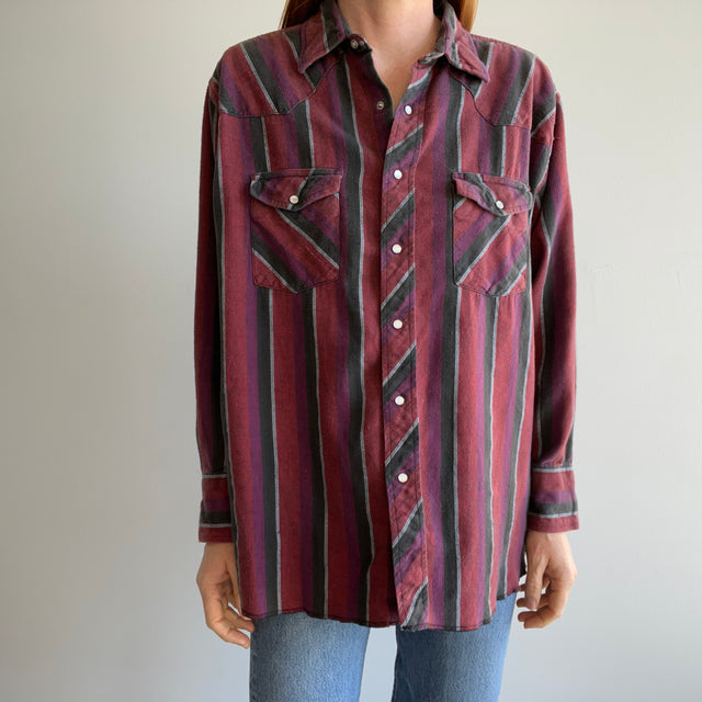 1990/2000s Wrangler Thin and Soft Cowboy Flannel Shirt