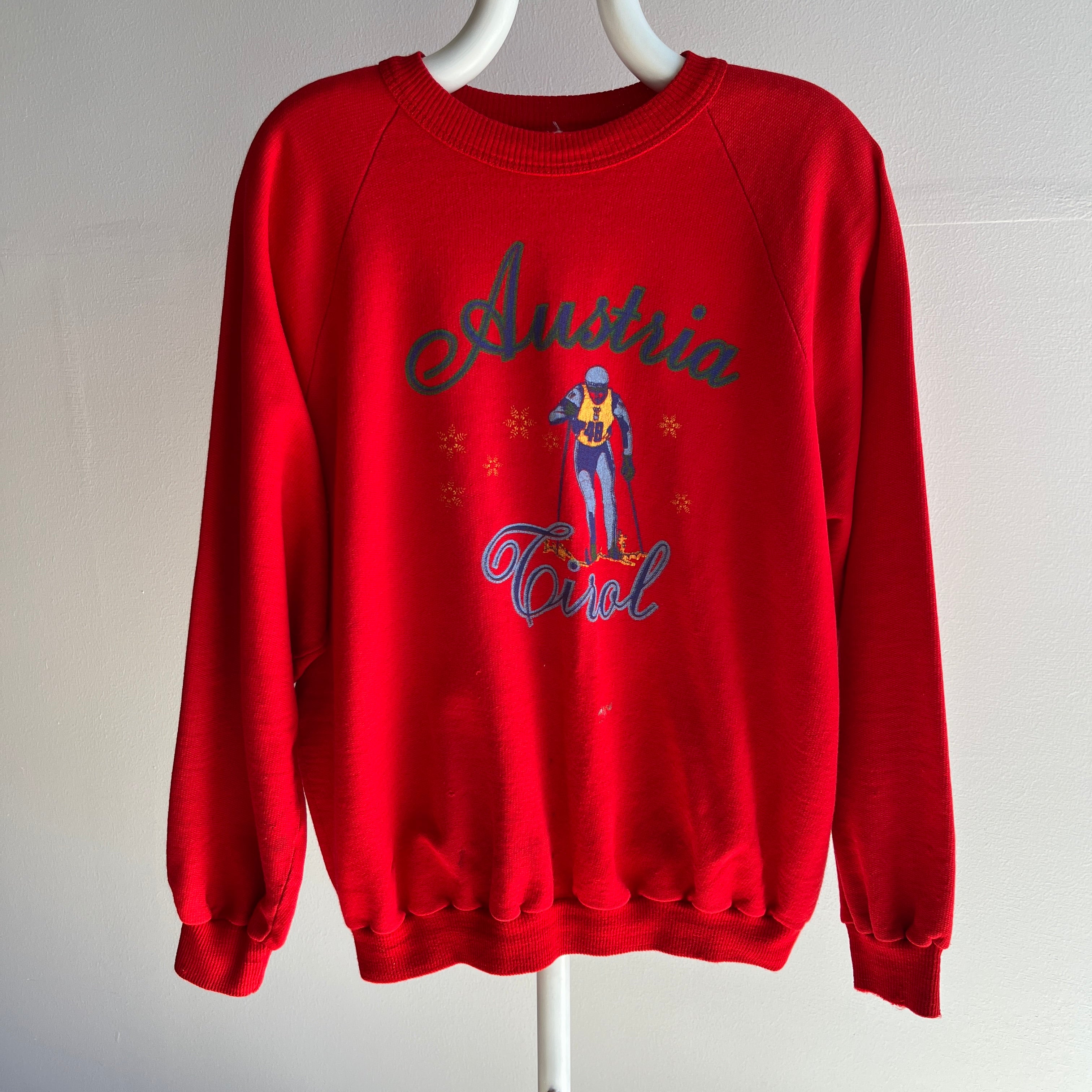 1970s Austria Cirol (Tyrol) Ski Sweatshirt - Thin and Lightly Destroyed