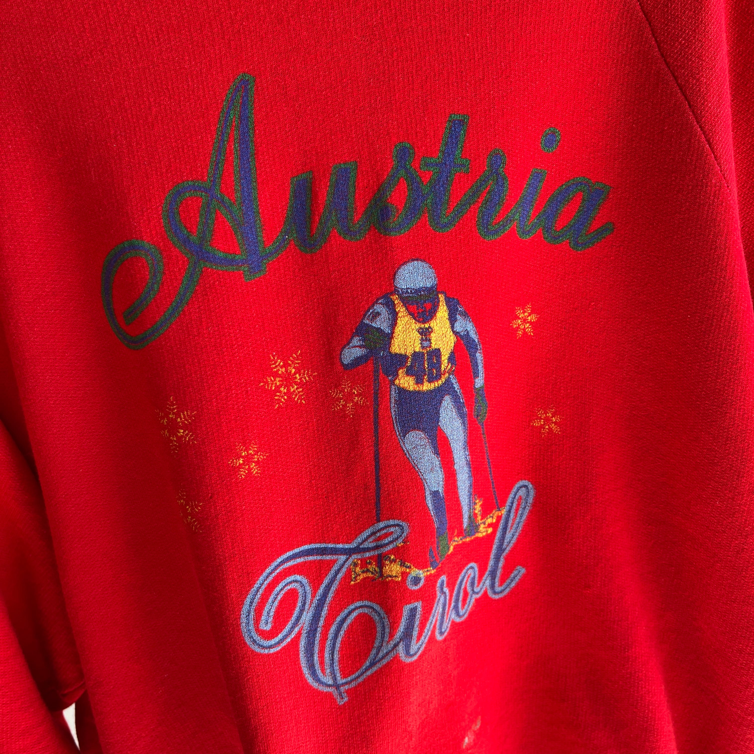 1970s Austria Cirol (Tyrol) Ski Sweatshirt - Thin and Lightly Destroyed